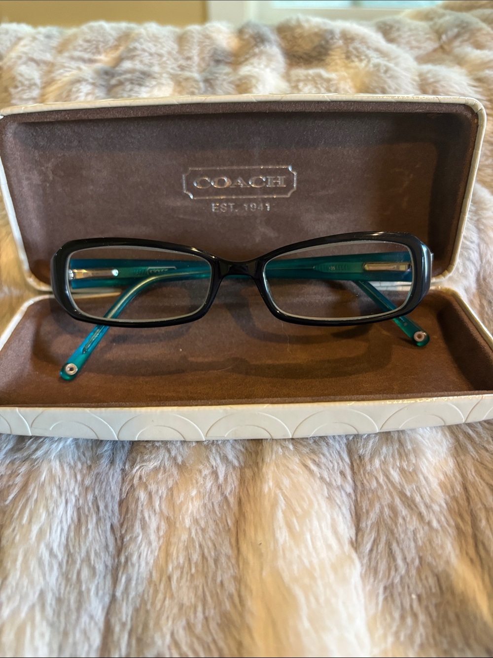 Coach Women's Turquoise and Black Frames